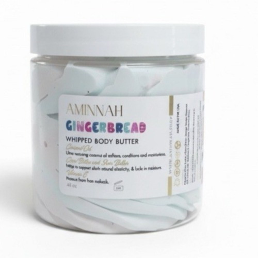 AMINNAH Gingerbread Whipped Body Butter 8oz - Clean Beauty NEW
